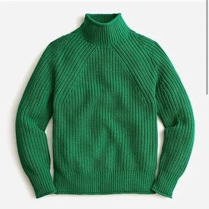 J. Crew Green Ribbed Turtleneck Sweater
